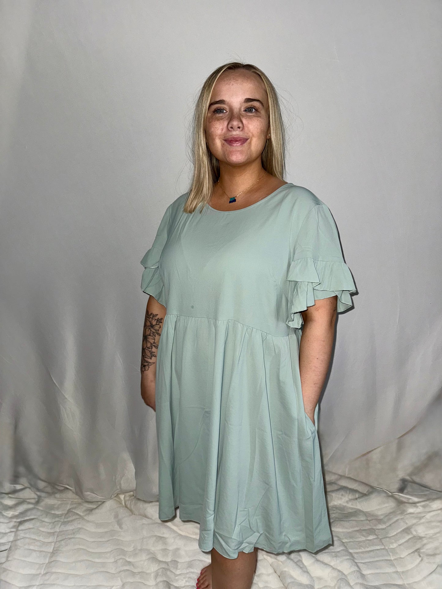 Curvy Olive Haze Dress
